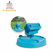 Restored Aqua Joe AJ-OSPR20 | In-Store Exclusive | Mini Gear-Driven Oscillating Sprinkler | On Sled Base | Customizable Coverage | 4,250 Sq. Ft. Max | Blue (Refurbished)