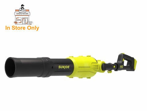 Sun Joe 24V-TBP-LTE | 2-in-1 Handheld + Pole Leaf Blower Kit | W/ 2.0-Ah Battery + Charger | Includes 3 Nozzle Connections (Refurbished) | In-Store Exclusive