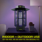 Restored Sun Joe SJ-BZ18W | 18-Watt UV Indoor/Outdoor Bug Zapper | 1600 sq ft Coverage | Whisper Quiet Operation | For Mosquitos, Flies, Gnats, Moths, and More (Refurbished)