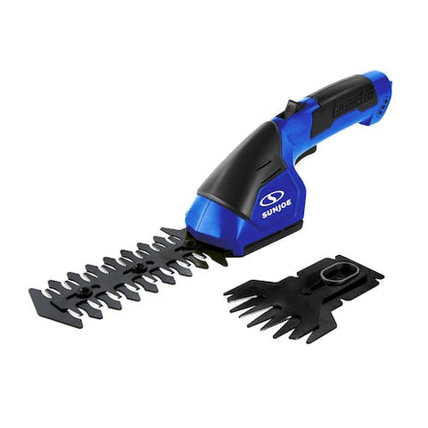 Restored Sun Joe HJ604C-SJB 2-in-1 Cordless Grass Shear + Hedger | 7.2 V (Blue) (Refurbished)