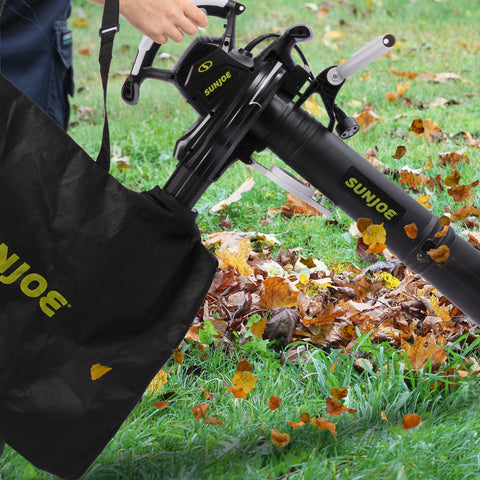 Restored Sun Joe SJ-BVM-GA | Electric 3-in-1 Blower, Mulcher & Vacuum | With Gutter Kit (Refurbished)
