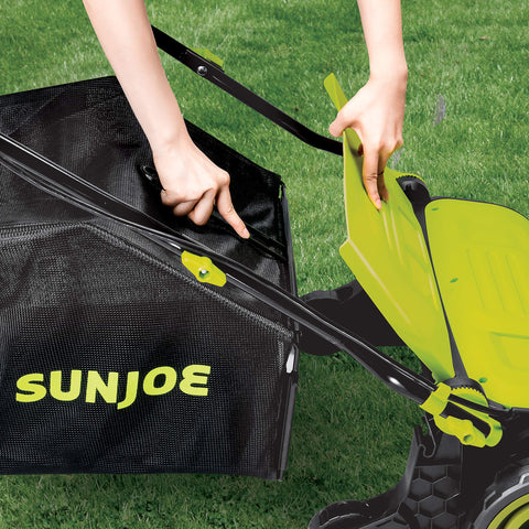 Restored Sun Joe AJ805E Electric Dethatcher and Scarifier | 15-Inch | 13-Amp | 5-Position Height Adjustment | Removable 13.2-Gal Collection Bag (Refurbished)